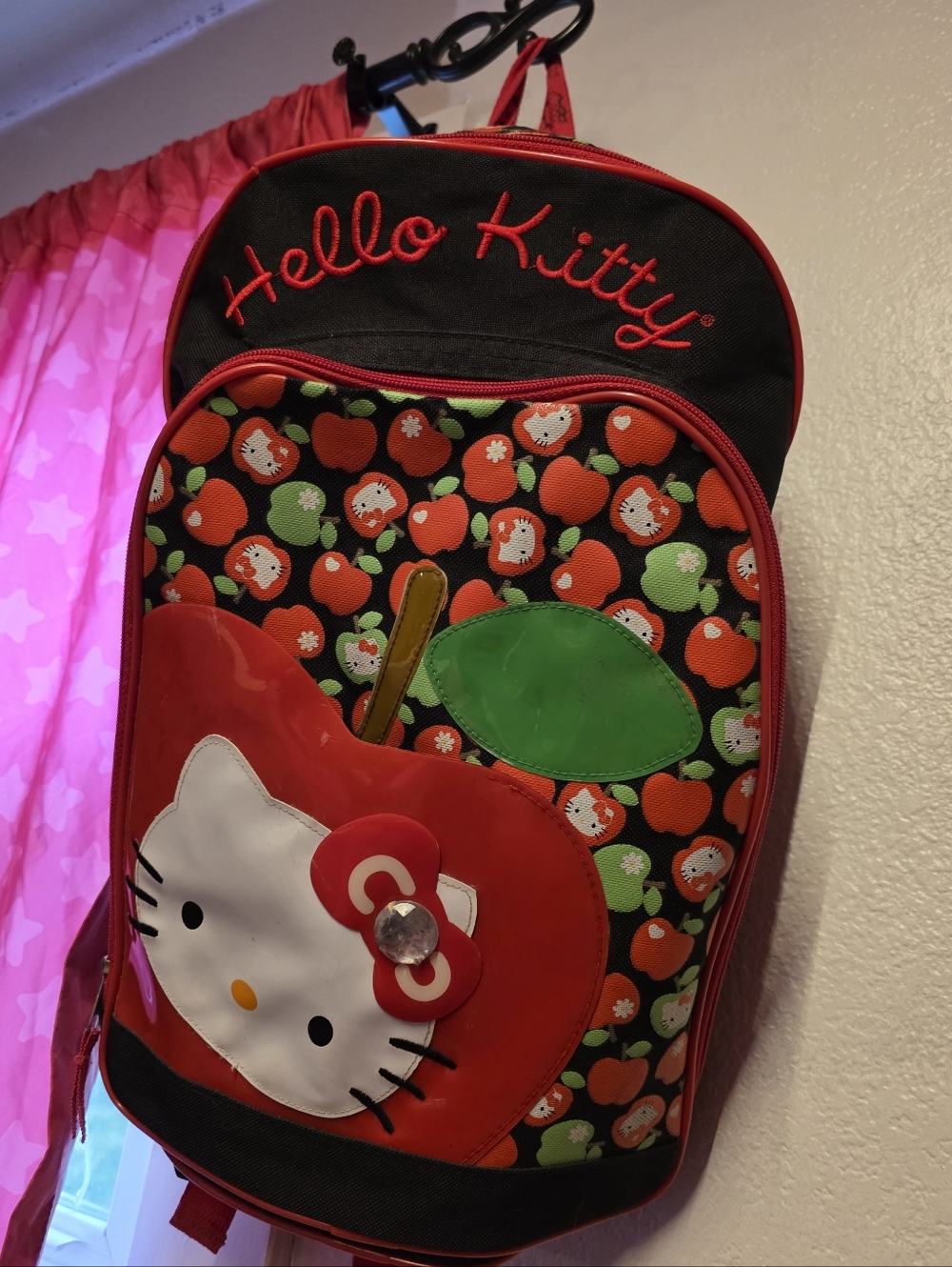 Hello Kitty Red & Black Apple Backpack